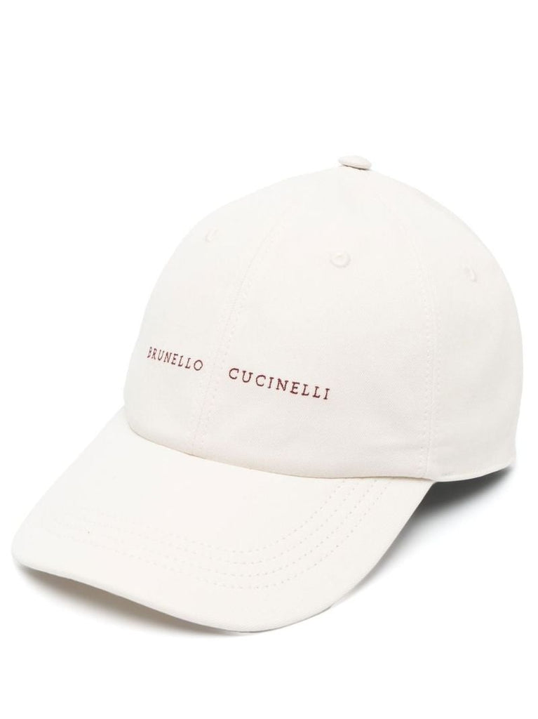 White Logo Embroidered Baseball Cap