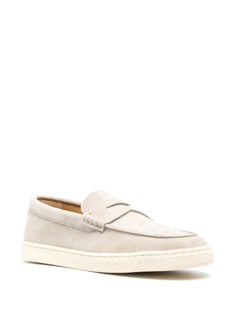Neutral Suede Loafer Sneakers