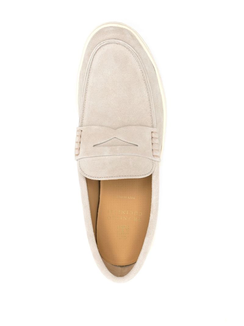 Neutral Suede Loafer Sneakers