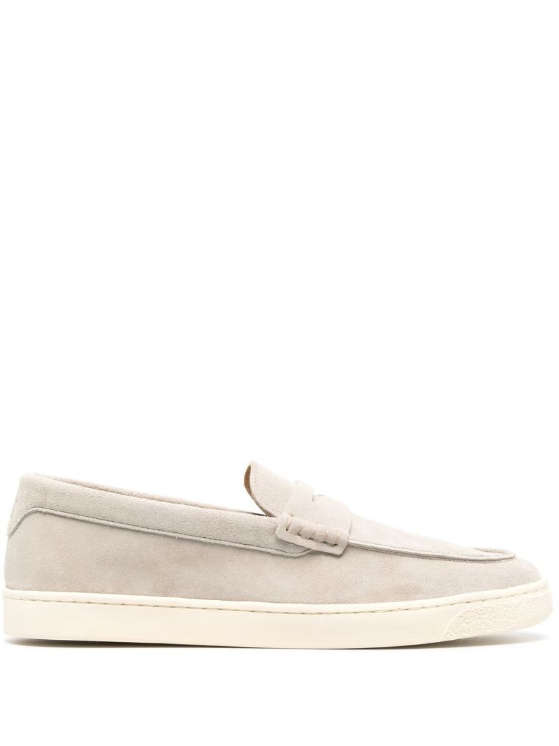 Neutral Suede Loafer Sneakers