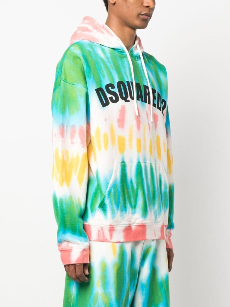 Green Tie-dye Cotton Hoodie