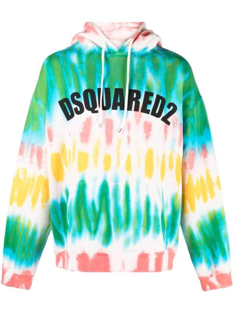 Green Tie-dye Cotton Hoodie
