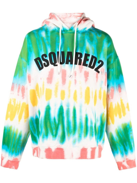 Green Tie-dye Cotton Hoodie