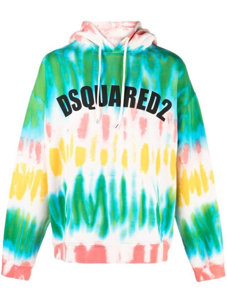 Green Tie-dye Cotton Hoodie