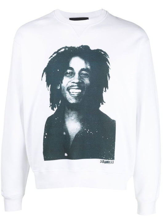 White Photograph Print Sweatshirt
