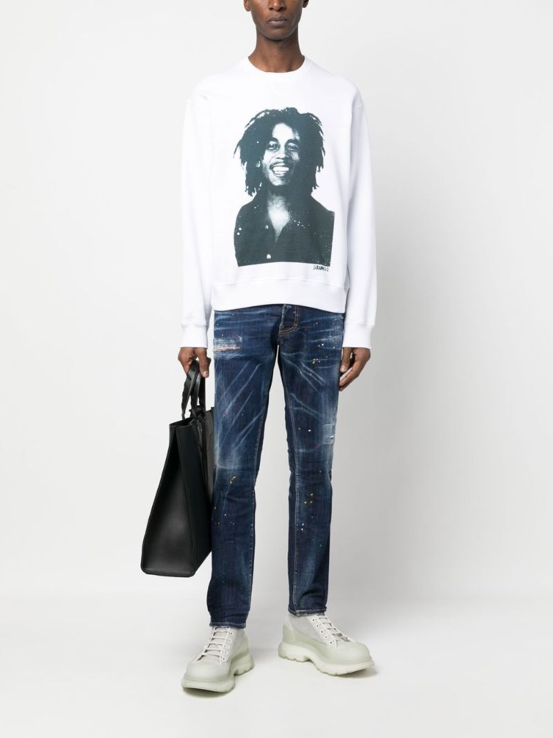 White Photograph Print Sweatshirt