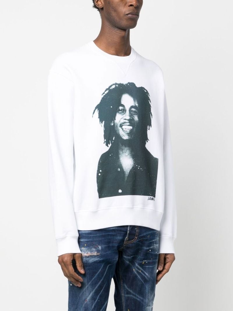 White Photograph Print Sweatshirt