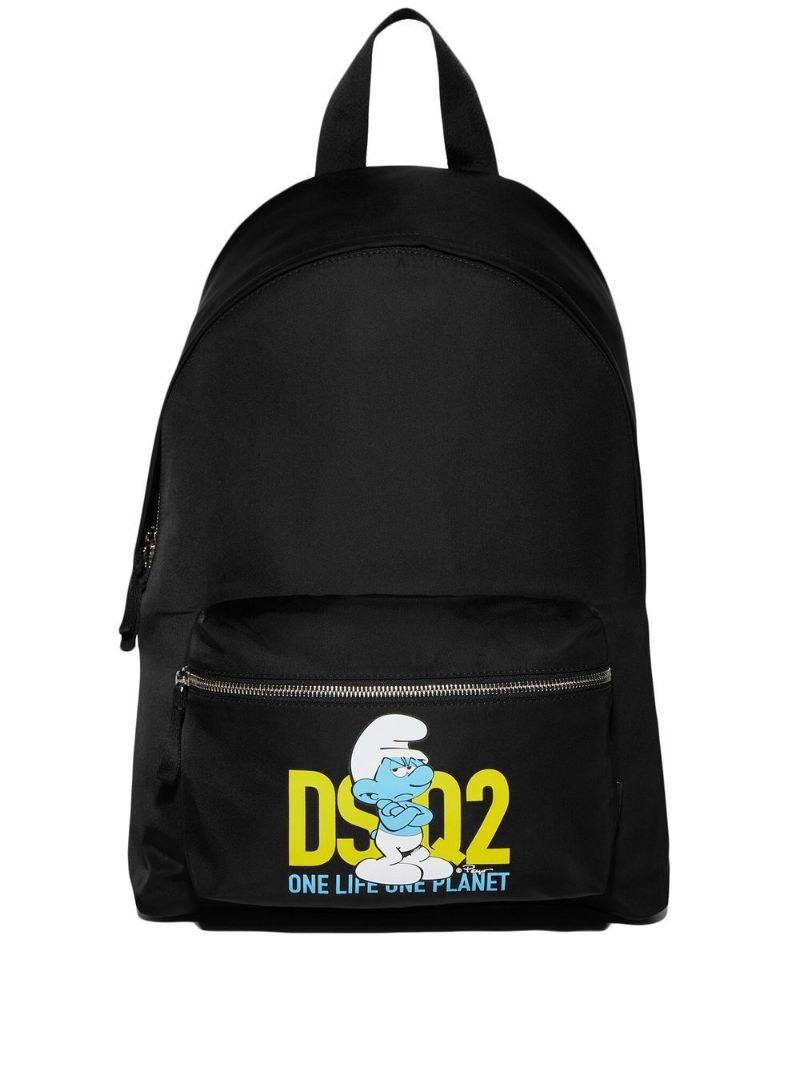 X Smurfs Black Smurf Print Backpack