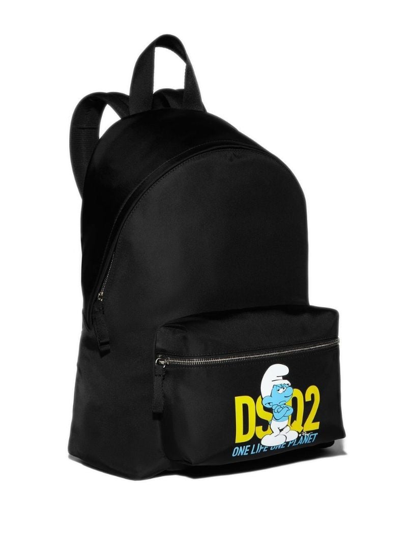 X Smurfs Black Smurf Print Backpack
