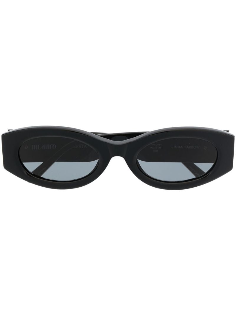 Black Berta Rectangle Sunglasses