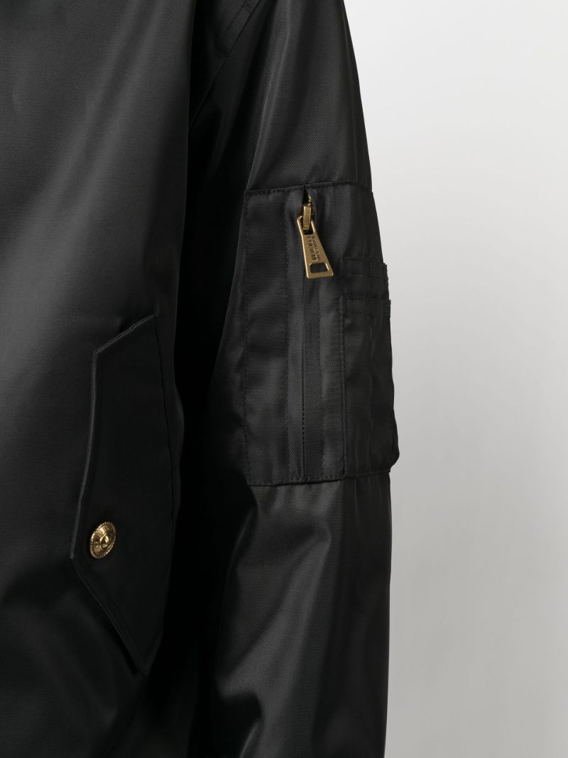Black Barocco Print Bomber Jacket