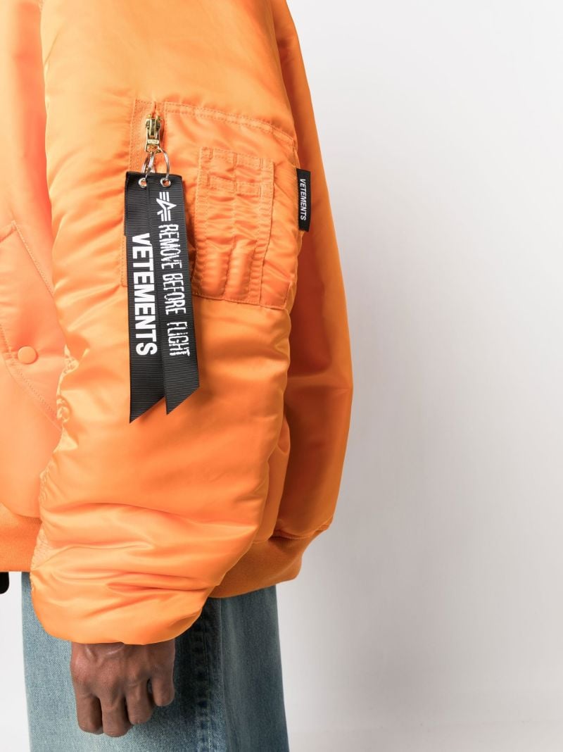 Orange Double-zip Bomber Jacket