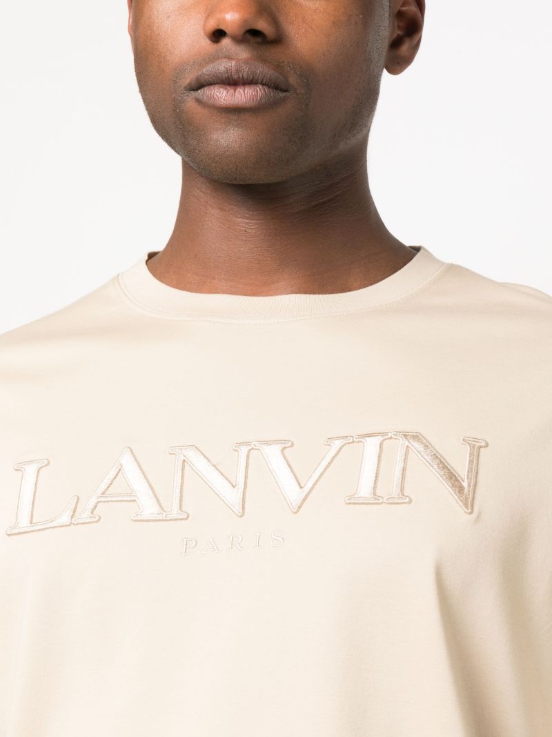 Neutral Logo Embroidered Cotton T-shirt