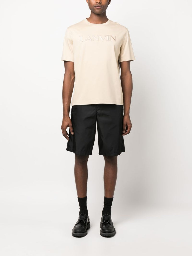 Neutral Logo Embroidered Cotton T-shirt