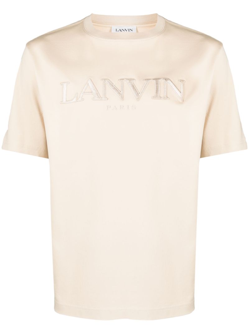 Neutral Logo Embroidered Cotton T-shirt