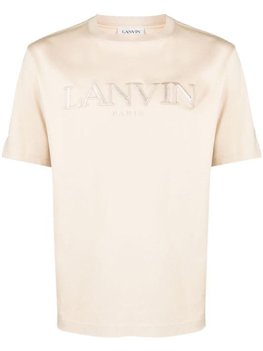 Neutral Logo Embroidered Cotton T-shirt