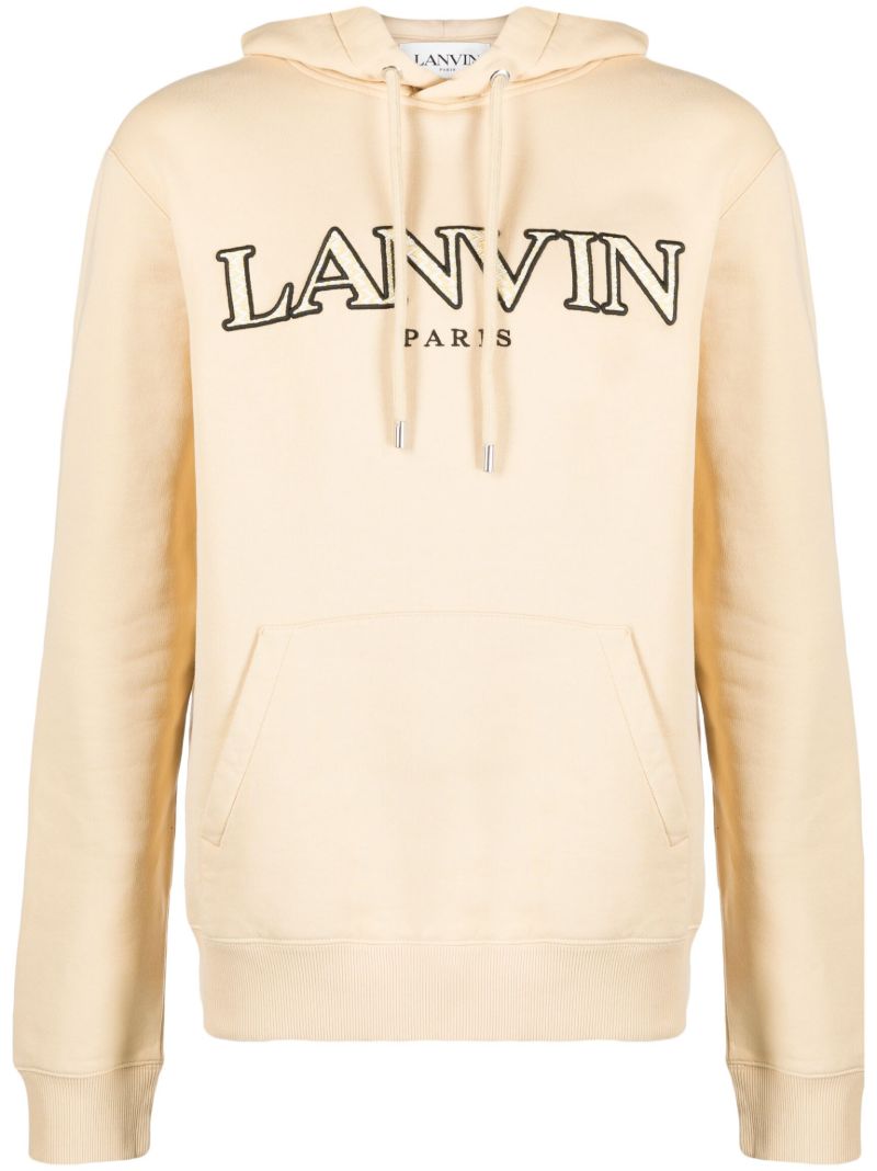 Neutral Logo Embroidered Drawstring Hoodie