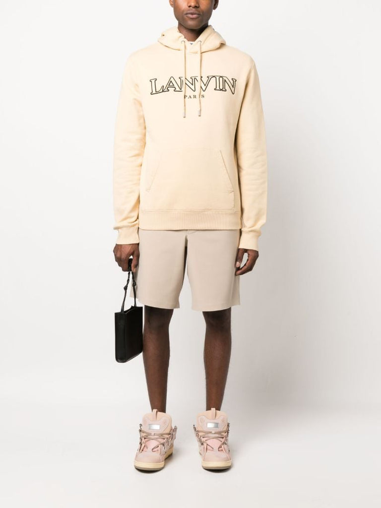 Neutral Logo Embroidered Drawstring Hoodie