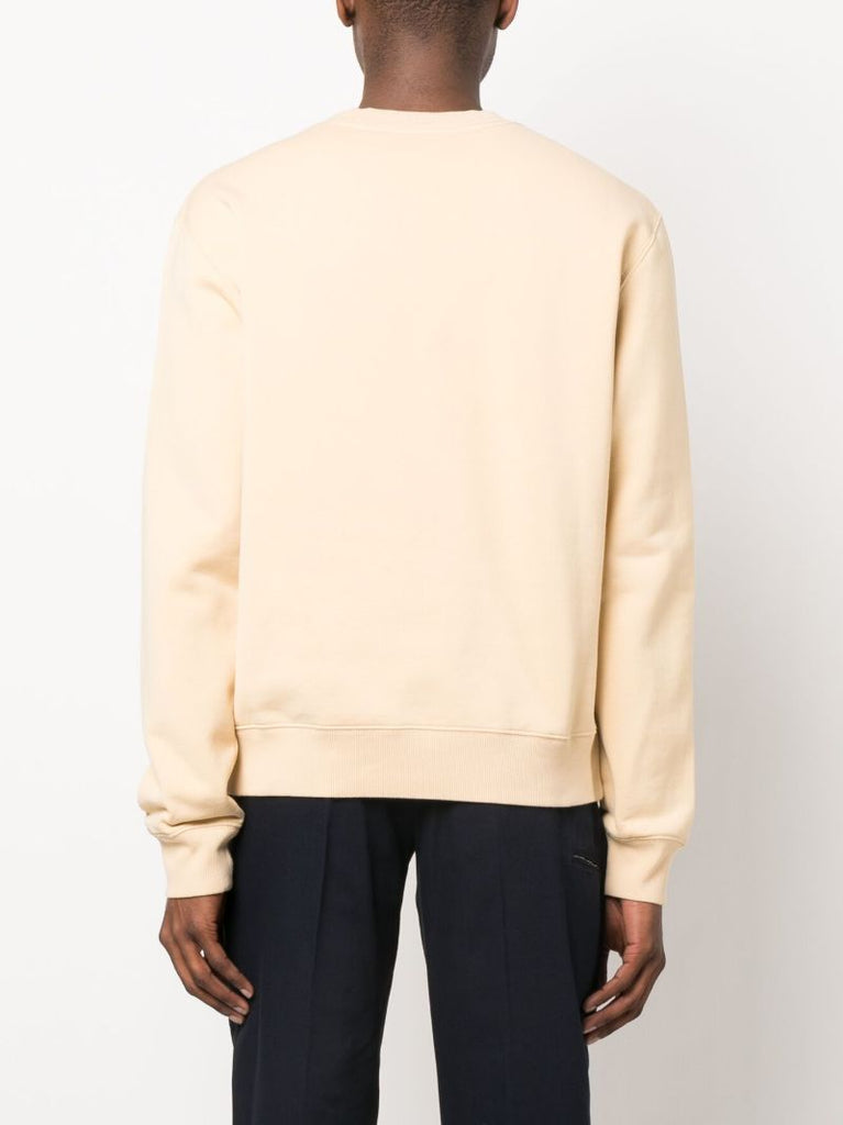 Beige Embroidered Logo Sweatshirt