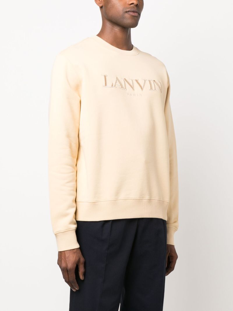 Beige Embroidered Logo Sweatshirt