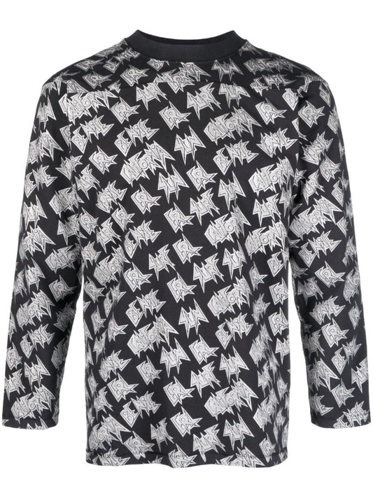 Black Logo-print Long-sleeve T-shirt