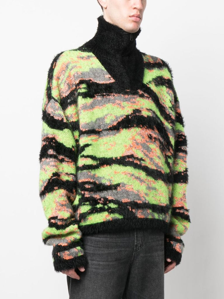 Green Intarsia Knit Jumper