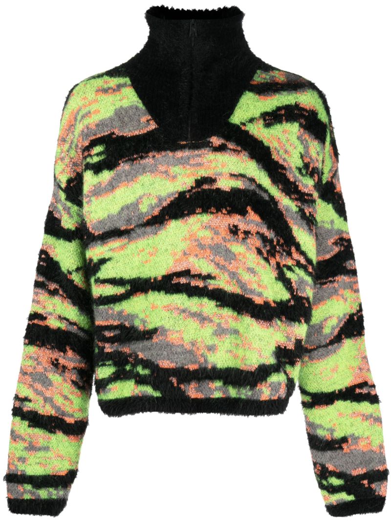 Green Intarsia Knit Jumper
