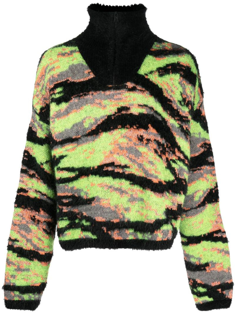 Green Intarsia Knit Jumper