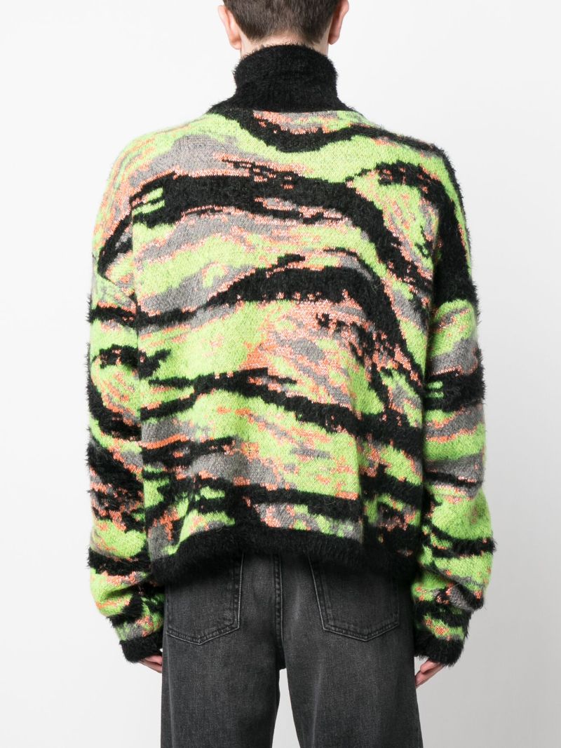 Green Intarsia Knit Jumper
