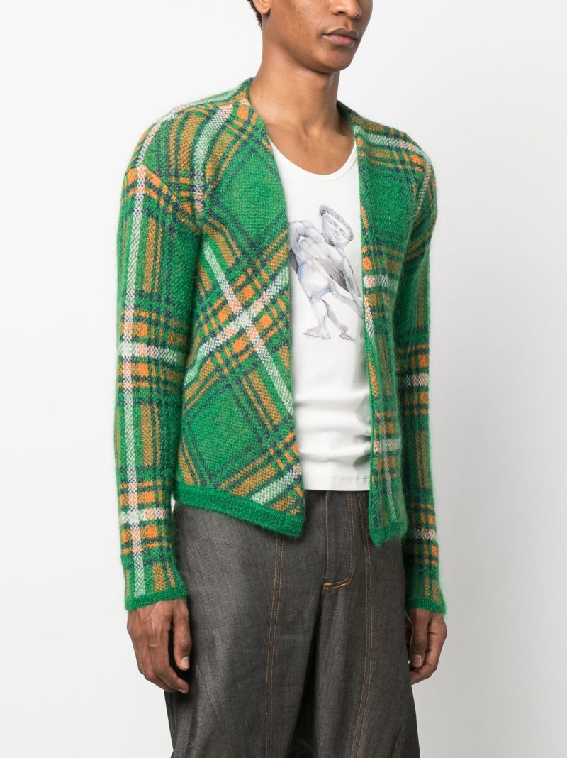 Green Plaid Cardigan