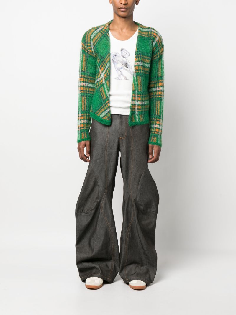 Green Plaid Cardigan