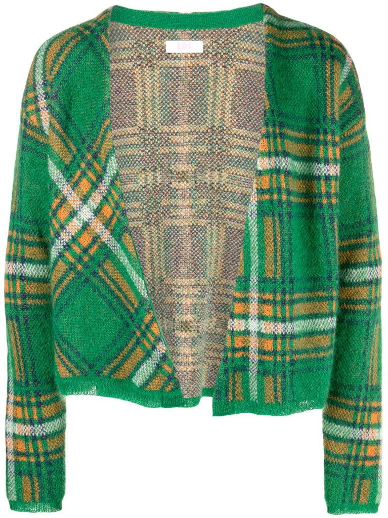 Green Plaid Cardigan