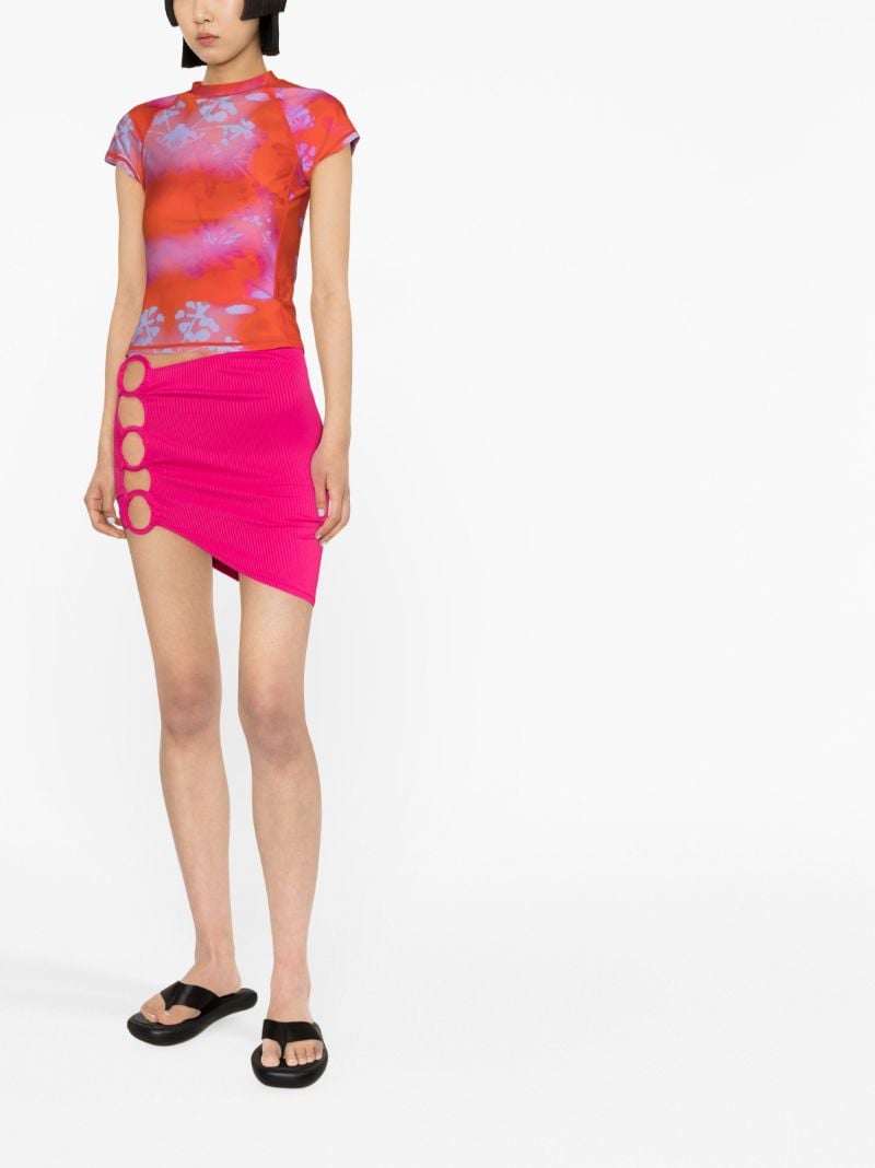 Pink Cut-out Mini Skirt