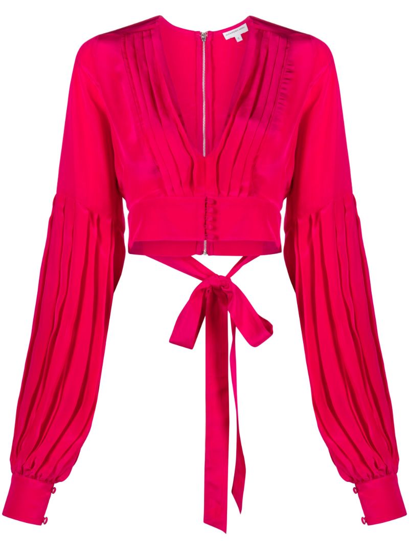 Pink Gaia Long-sleeve Cropped Top