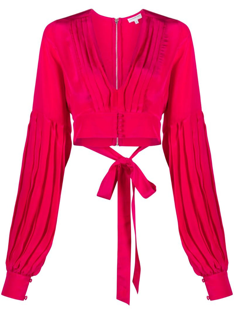Pink Gaia Long-sleeve Cropped Top