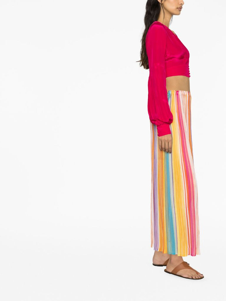Pink Gaia Long-sleeve Cropped Top
