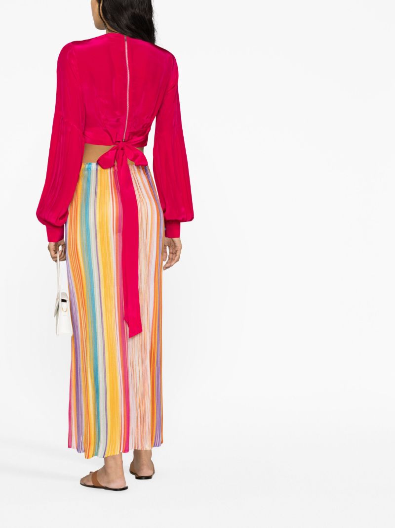 Pink Gaia Long-sleeve Cropped Top
