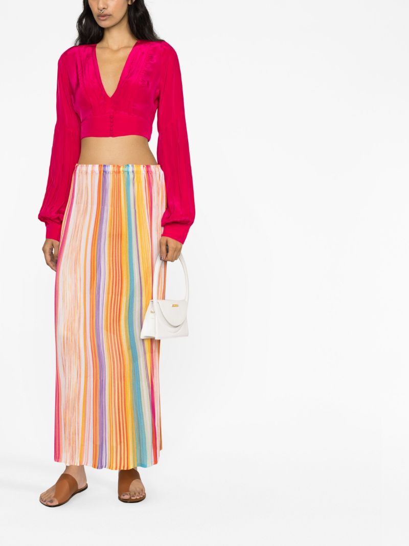 Pink Gaia Long-sleeve Cropped Top