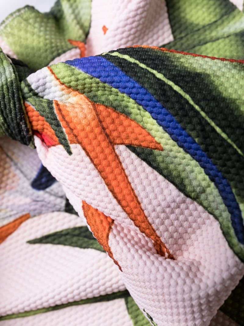 Green Clara Knot-detail Floral Swimsuit