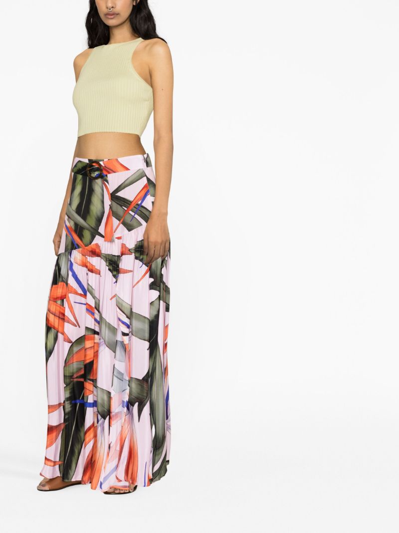 Green Tina Floral Maxi Skirt