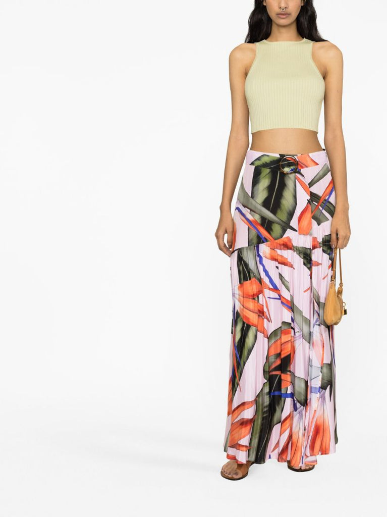 Green Tina Floral Maxi Skirt