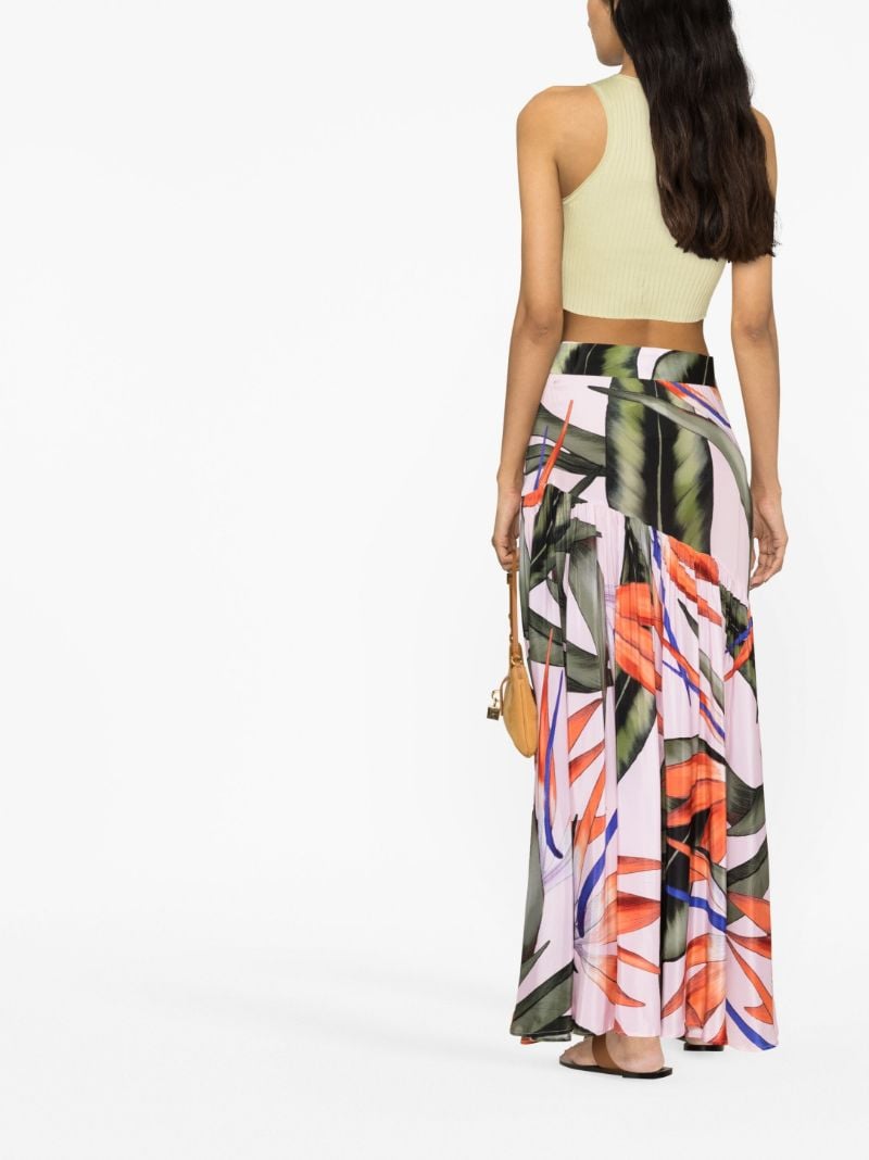 Green Tina Floral Maxi Skirt