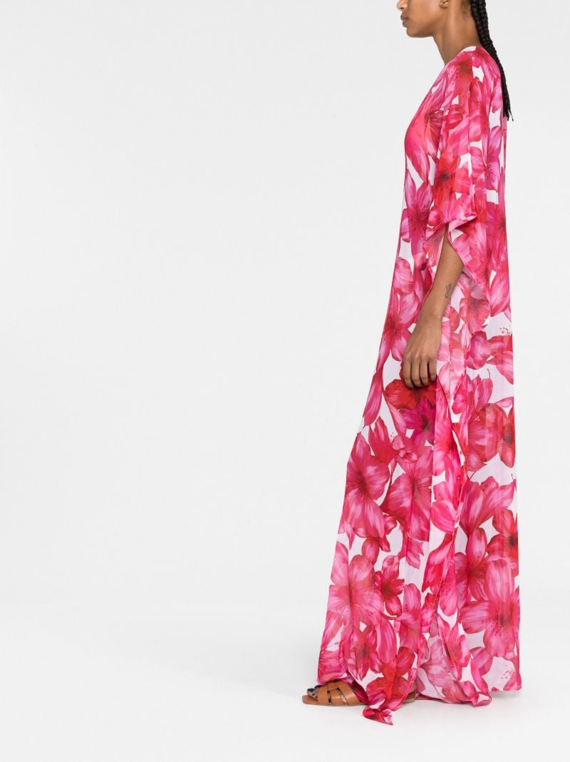 Pink Roxanne Floral Print Kaftan Dress