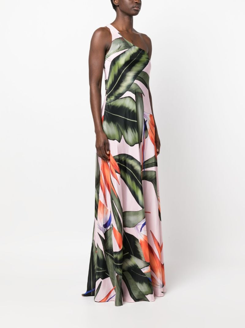 Green Odetta One-shoulder Floral Maxi Dress