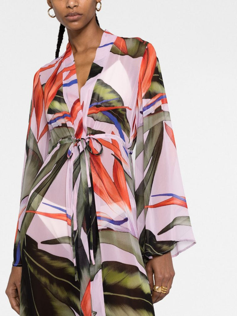 Green Betty Floral Print Beach Dress