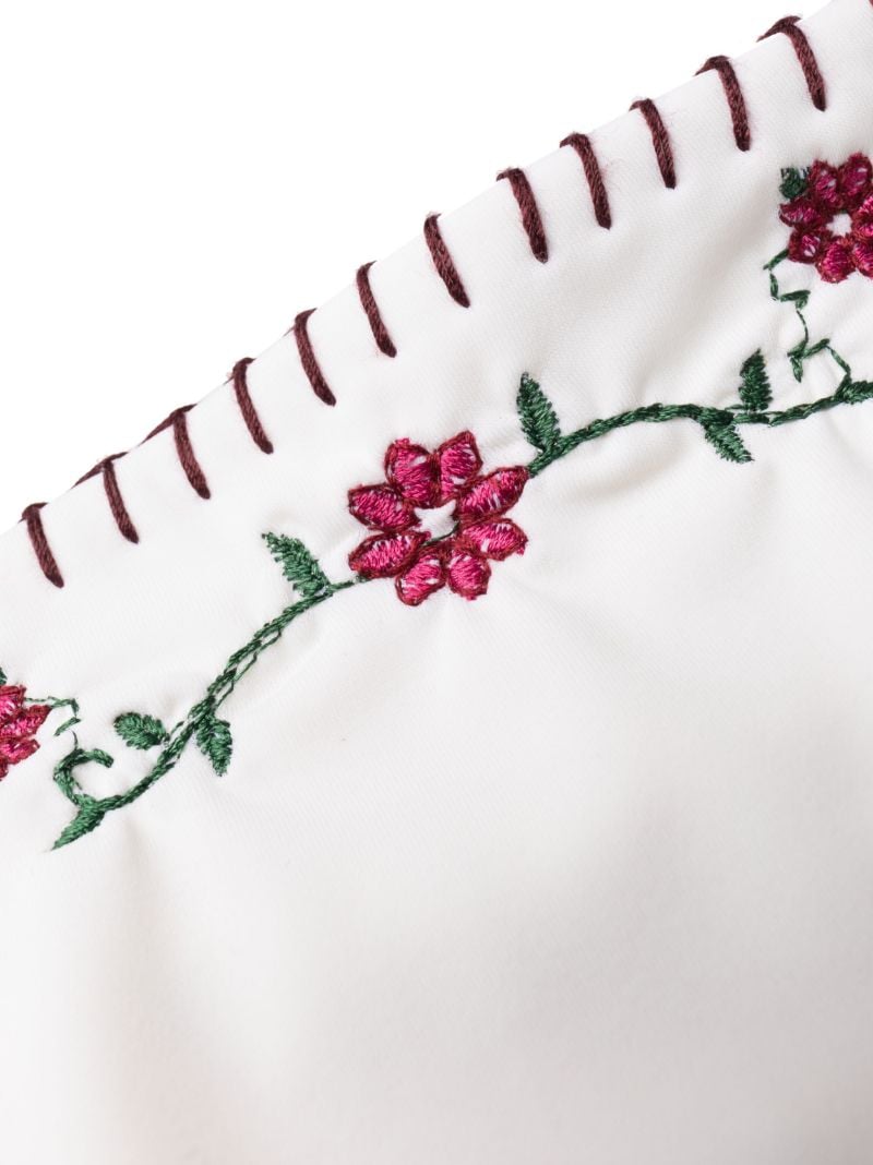 White Tommy Floral-embroidery Bandeau Bikini Top