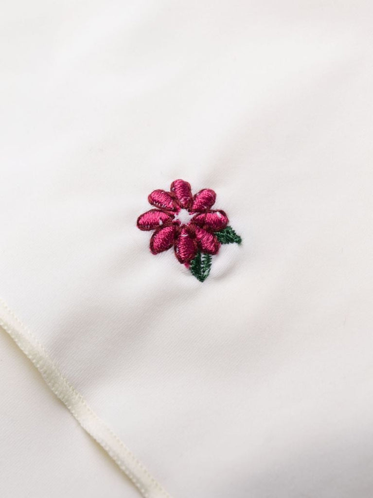 White Izabella Floral-embroidery Skirt Bikini Bottoms