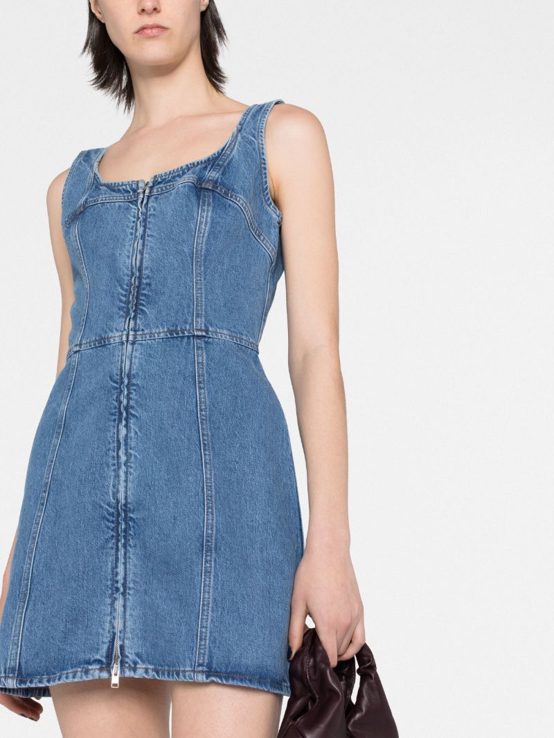 Blue Denim Bustier Mini Dress