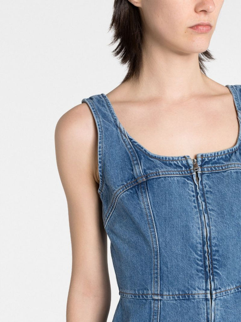 Blue Denim Bustier Mini Dress