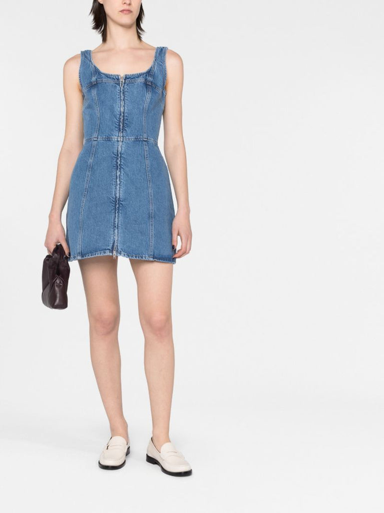 Blue Denim Bustier Mini Dress